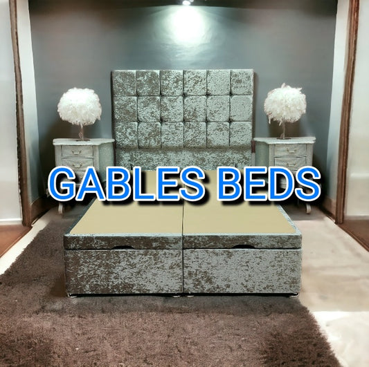 Aztec Crushed Velvet Ottoman Divan Bed