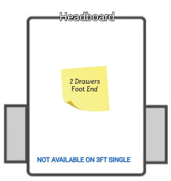 Aztec Divan Bed Pay with Klarna - Gables Beds 2 drawers foot end grey bed