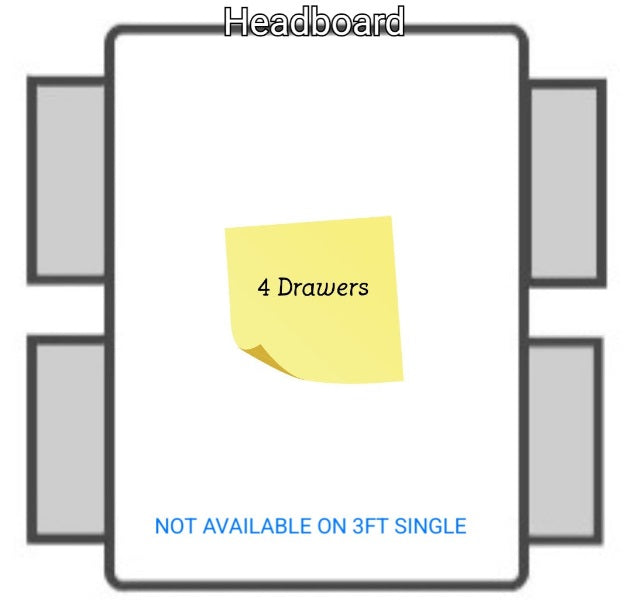 Aztec Divan Bed Pay with Klarna - Gables Beds grey bed 4 storage drawers