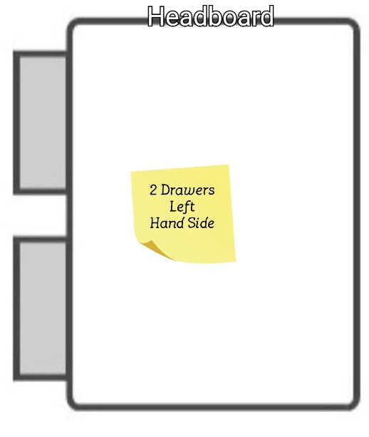 Britney Glitter Divan - Gables Beds 2 drawers left hand side