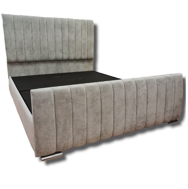 Buy Now Pay Later Beds Grey Line Frame Bed 5 Fabric Options