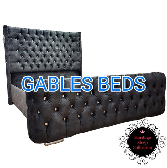 Cher Wingback Bed - Gables Beds on finance with lions head knockers velvet beds