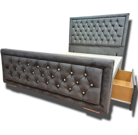 Hampton Drawer Divan Bed on Finance - Gables Beds Fobbing Essex Plush Velvet