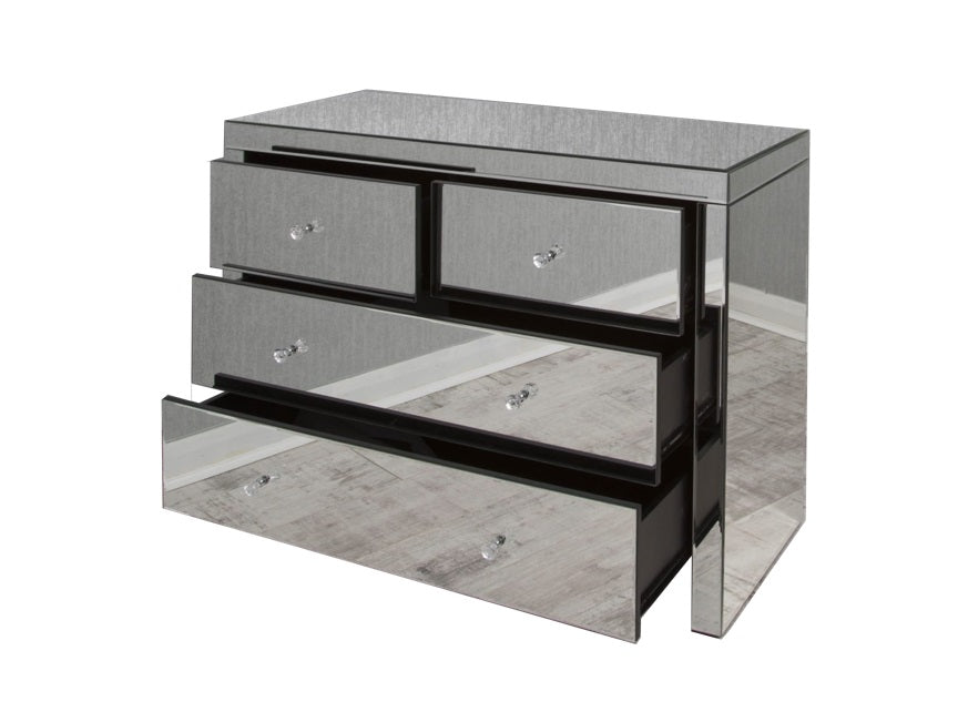 Black mirrored online drawers