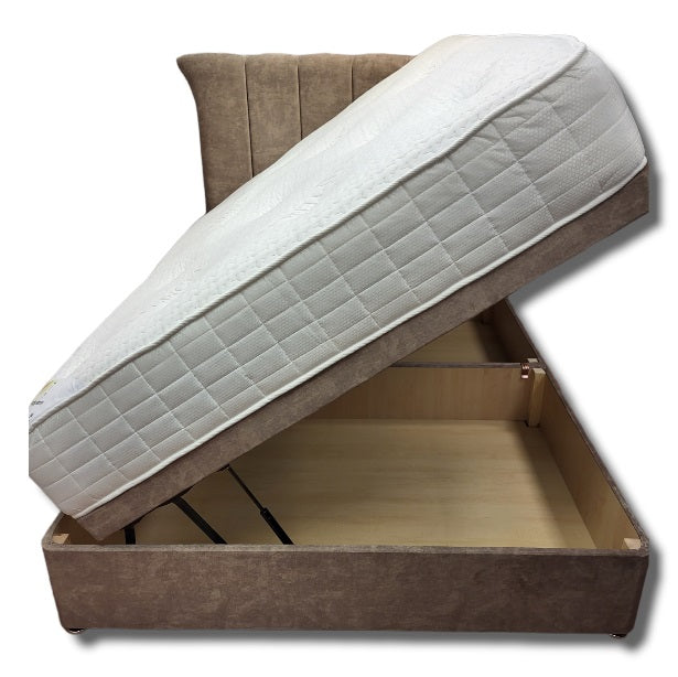 Sarab Side Lift Up Ottoman Bed - Storage Divan Gables Beds Opulence Velvet Pay Monthly Beds