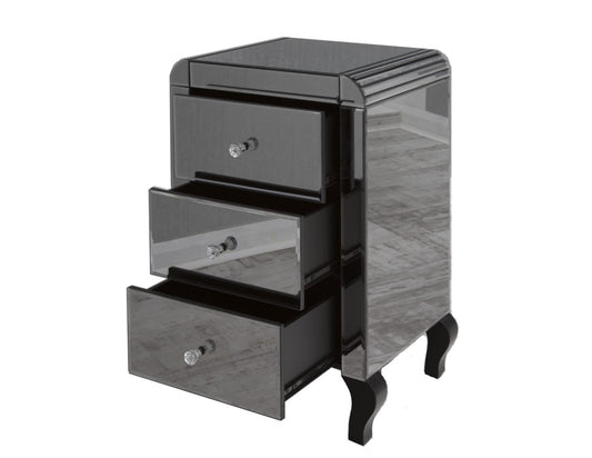 Smoked Mirror Bedside Cabinet - Gables Beds