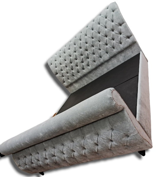 Swan Sleigh Bed on Clearpay - Gables Beds Grey fabric