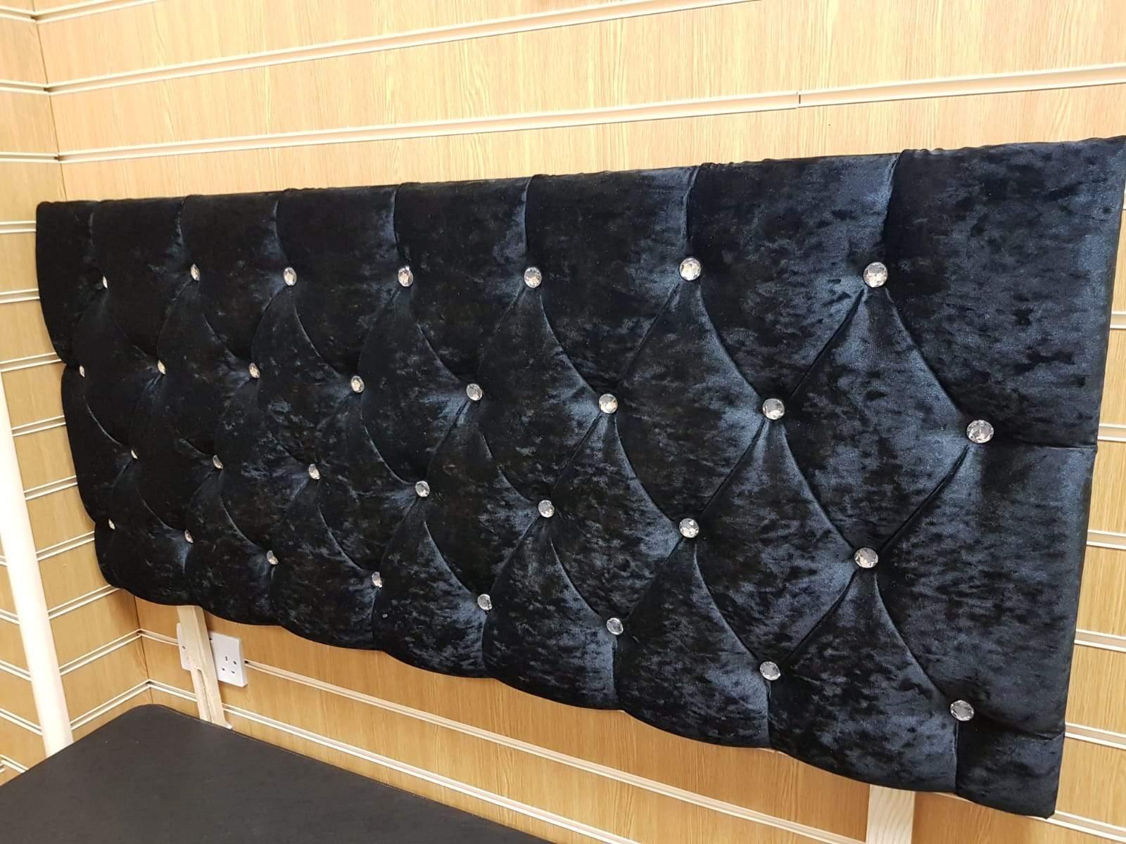 Chesterfield Velvet Headboard with Clearpay - Gables Beds black crushed velvet
