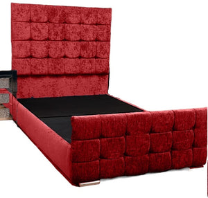 Aztec Cube Frame Bed on Finance - Red chenille Gables Beds
