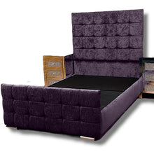 Aztec Fabric Bed Frame Purple Chenille - Gables Beds