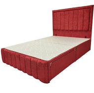 Boston Storage Drawer Divan Fabric Bed - Gables Beds Red chenille divan bed with drawers in Essex