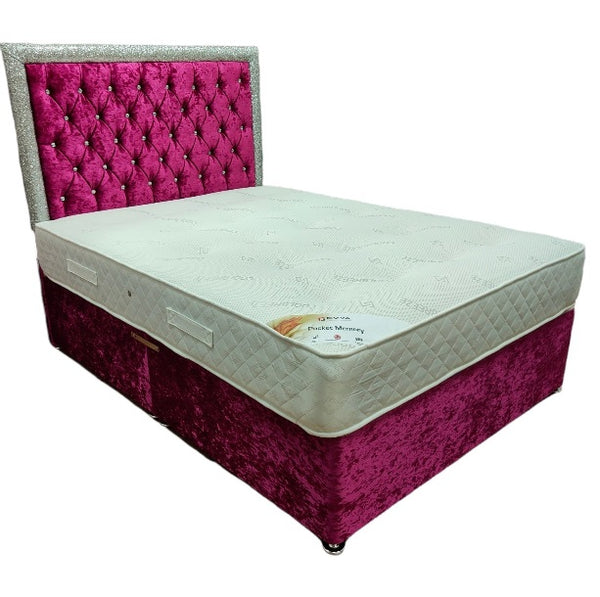 Britney Glitter Divan Bed Set on Finance Pay Monthly Beds