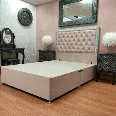 Britney Plush Velvet Glitter Divan Bed on Klarna - Gables Beds on finance buy now pay later beds