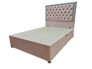 Britney Plush Velvet Glitter Divan Bed - Gables Beds