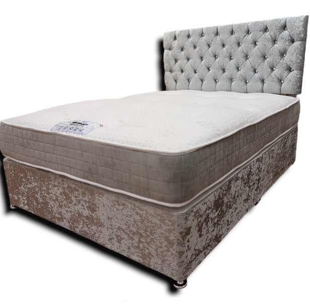 Buy Now Pay Later Beds - Crushed Velvet Divan Bed Set