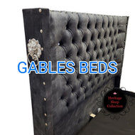 Cher Wingback Bed - Gables Beds on finance with lions head knockers velvet