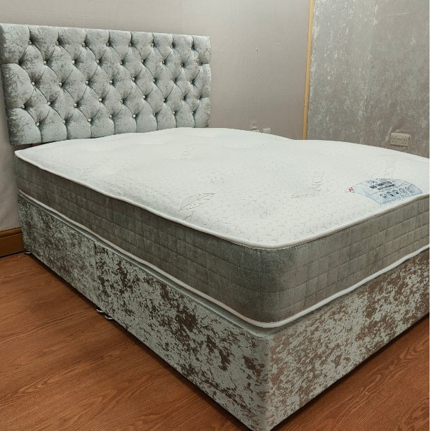 Chesterfield Crushed Velvet Divan Set with Klarna - Gables Beds buy now pay later beds pay in 3 klarna beds