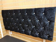 Chesterfield Velvet Headboard with Klarna - Gables Beds black crushed velvet