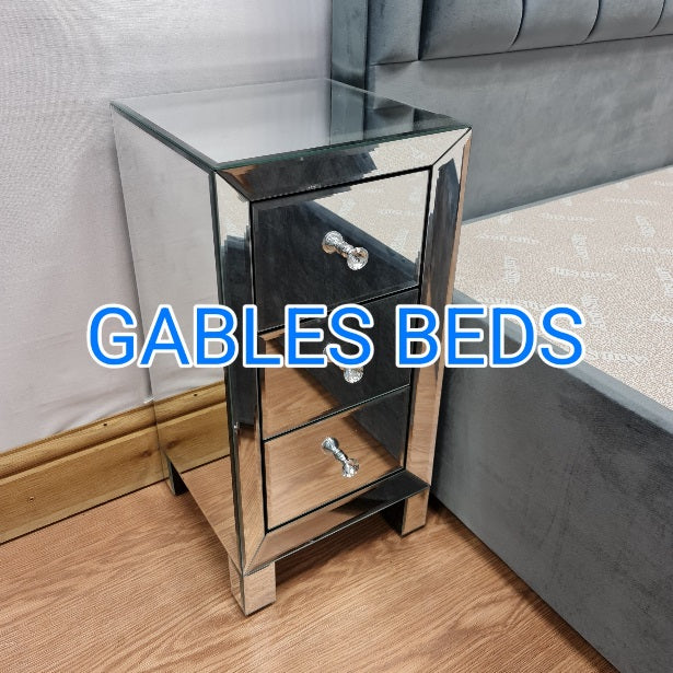 Compact Mirror Bedside Cabinet - Gables Beds