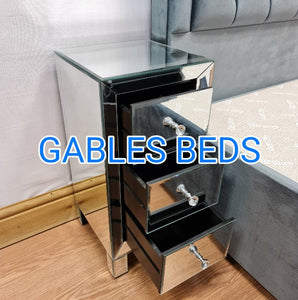 Compact Mirror Bedside Cabinet - Gables Beds