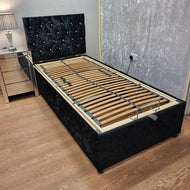 Crushed Velvet Chesterfield Electric Adjustable Bed - Gables Beds on finance black crushed velvet mobility beds