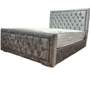 Crushed Velvet Hampton Bed and Mattress Set with Clearpay - Gables Beds on finance