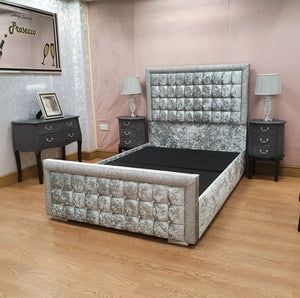 Crushed Velvet Lexi Glitter Bed on Clearpay - Gables Beds on finance grey crushed velvet glitter sparkle homes beds