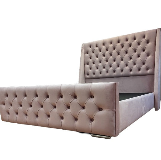 Hilton Plush Velvet Wingback Bed - Gables Beds