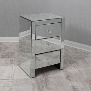 Large Mirror Bedside Cabinet - Gables Beds