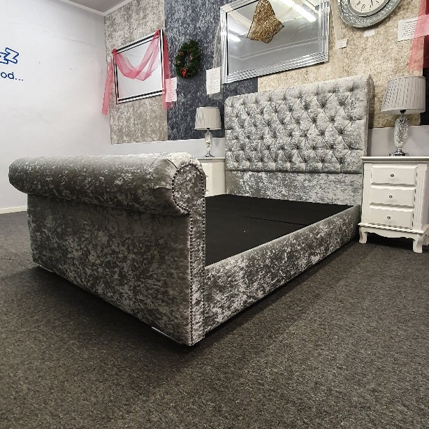 Luxury Chesterfield Sleigh Bed Pay with Clearpay - Gables Beds on finance