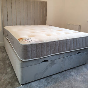 New York Ottoman Divan Bed on Finance Silver Grey - Gables Beds