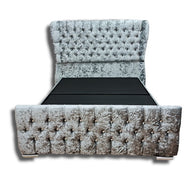 Sardar Butterfly Wingback Bed on Finance - Gables Beds Grey Crushed