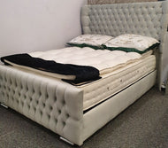 Sardar Plush Velvet Wingback Bed