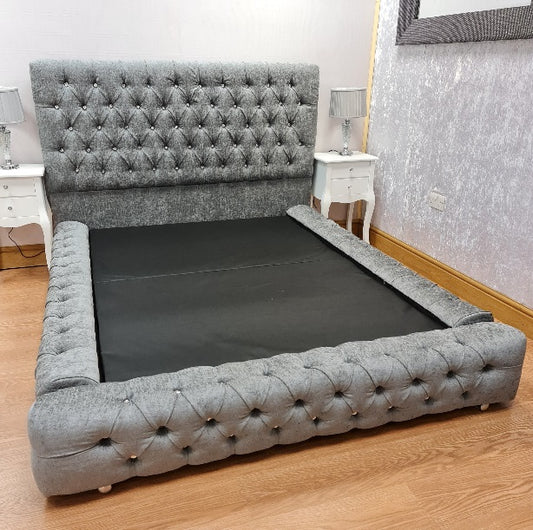 Slimline Rania Plush Velvet Bed with Clearpay - Gables Beds on finance ambassador beds