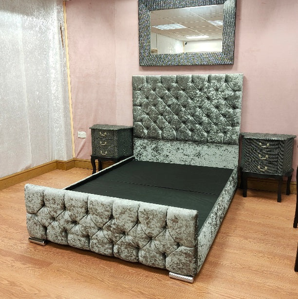 Tall Velvet Briana Bed on Finance - Gables Beds