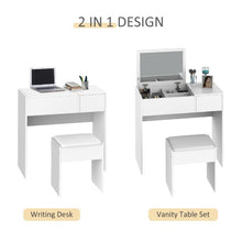 White Vanity Dressing Table Set with Flip-up Mirror Pay in 4 Clearpay