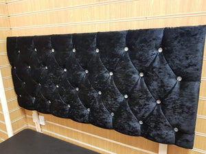 Chesterfield Velvet Headboard with Clearpay - Gables Beds black crushed velvet